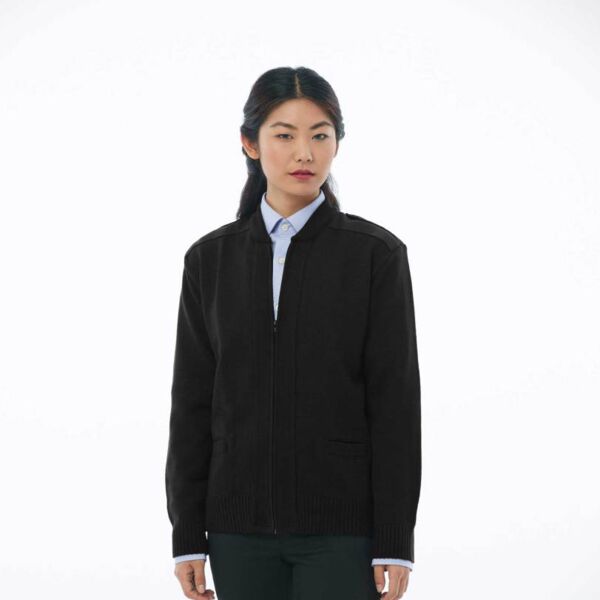 Crew Neck Zip Front “Commando” with Pockets, Velcro Epaulets, Poly-Cotton Shoulder and Elbow Patches Thumbnail