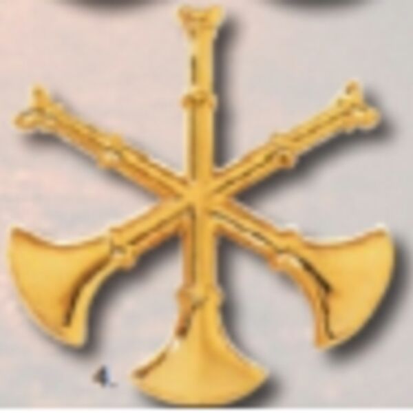 1 3/4" Hat Pin - 3 Cross Bugle Gold Screw Back  Thumbnail